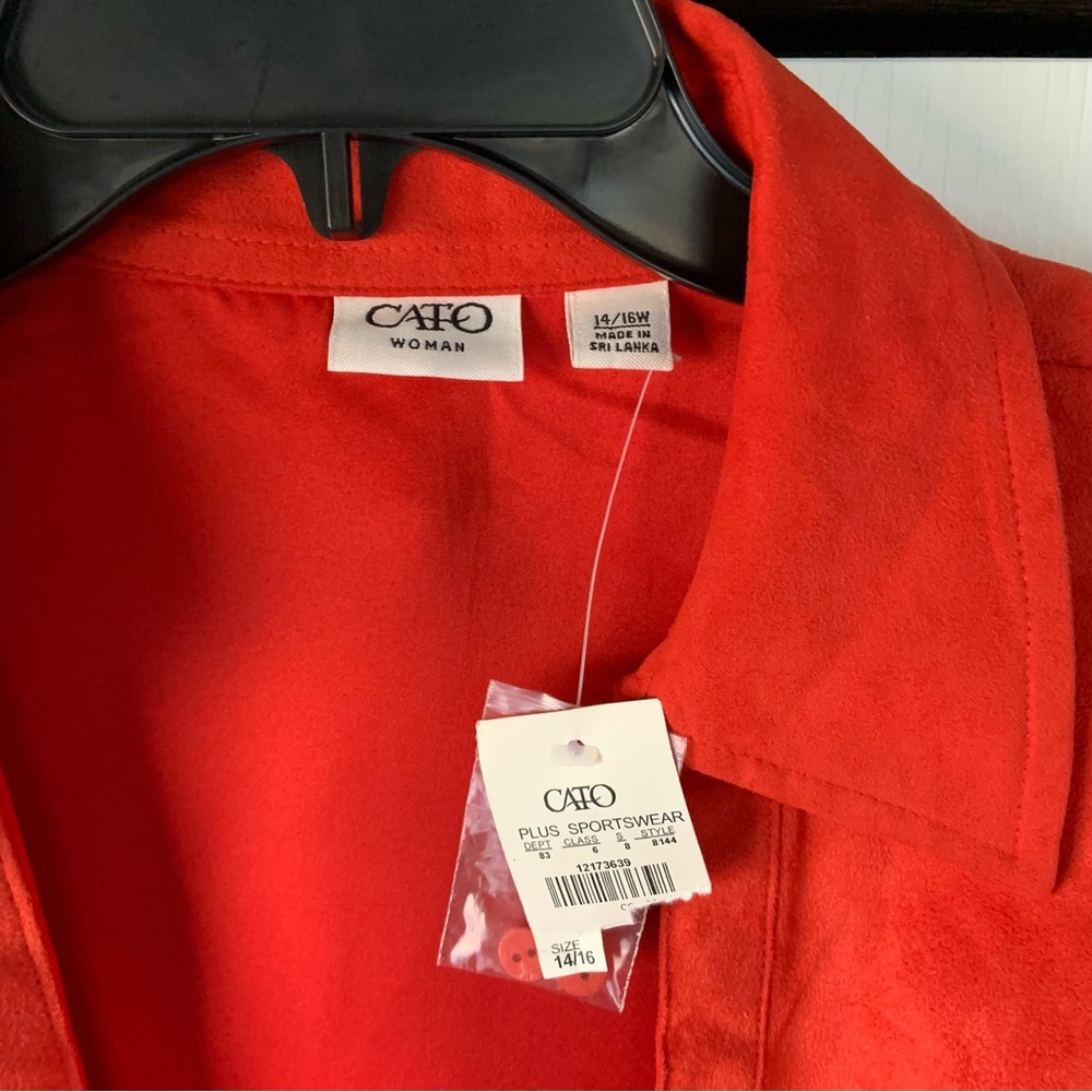 Cato Woman NWT size 14/16W, burnt orange top. Moleskin like material (poly) - Picture 6 of 11
